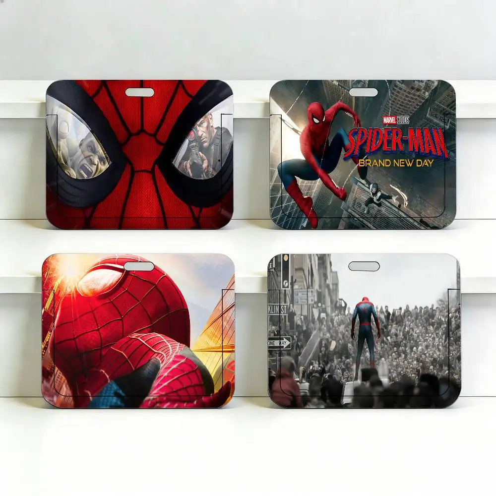 

Прозрачный пластиковый держатель для карт Film S-Spider-Man Brand New Day с выдвижной крышкой и шнурком для рабочего пропуска, удостоверения личности, проездного