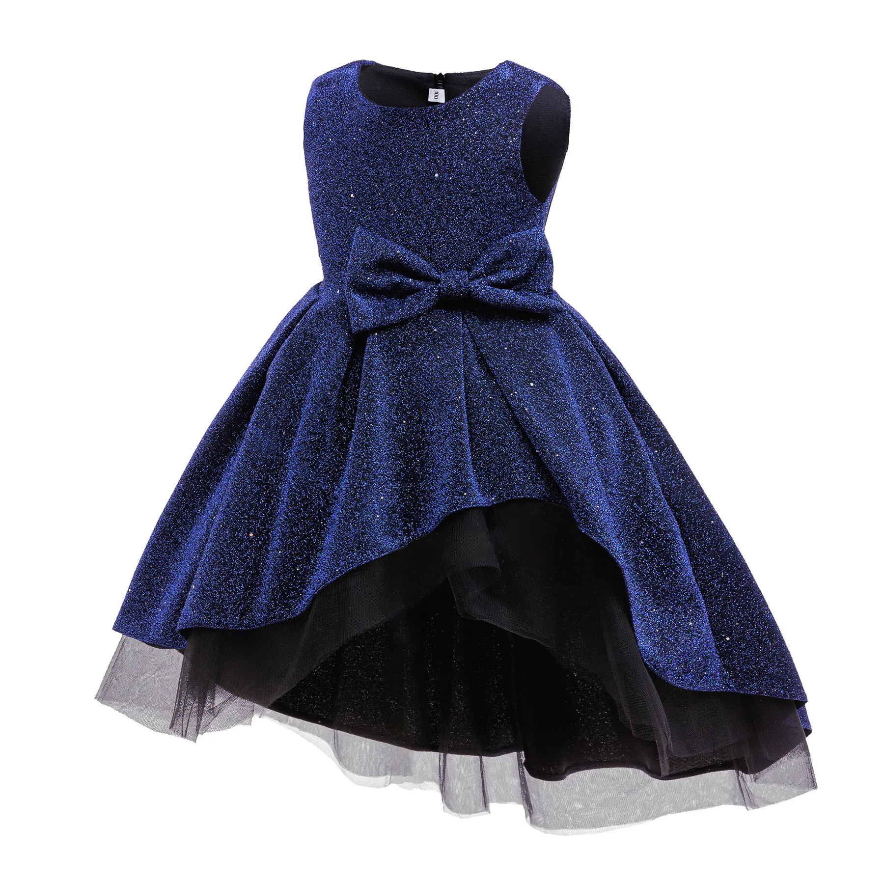 HETISO Galaxy Blue Girls Princess Dress Performance Birthday Party Graduation Kids Christmas Gown 2-10Y