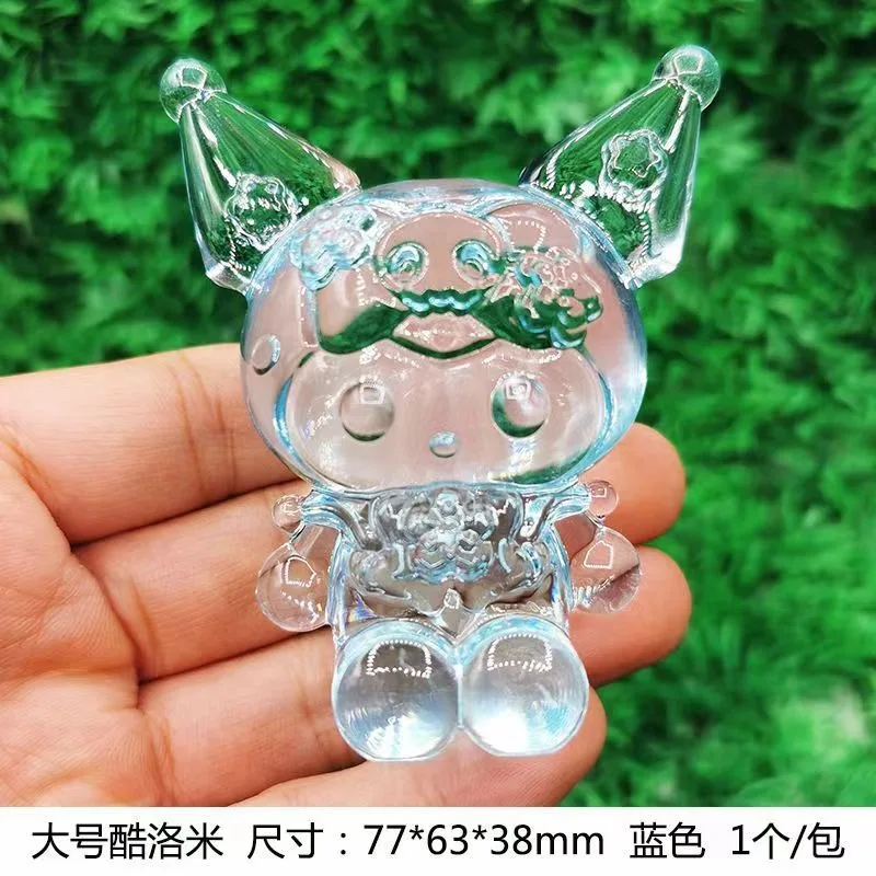 Muñeco de piedras preciosas Kuromi de cristal Kawaii Sanrio, juguete de Anime de Color transparente, accesorios de adorno para muñeca Kuromi, regalos de juguetes para niños