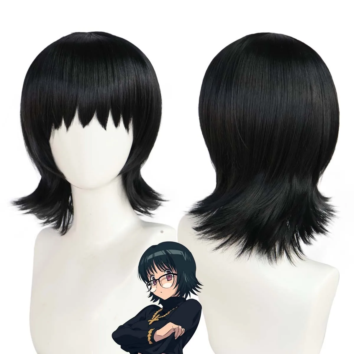 Аниме HUNTER×HUNTER Shizuku Murasaki Косплей Черный короткий термостойкий парик из синтетических волос
