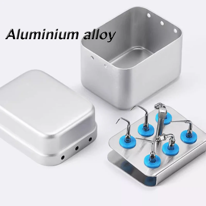 6Holes Dental Ultrasonic Scaler Tip Holder Bur Drill Holder Block Organizer Autoclave Sterilizer Case Endo File Disinfection Box