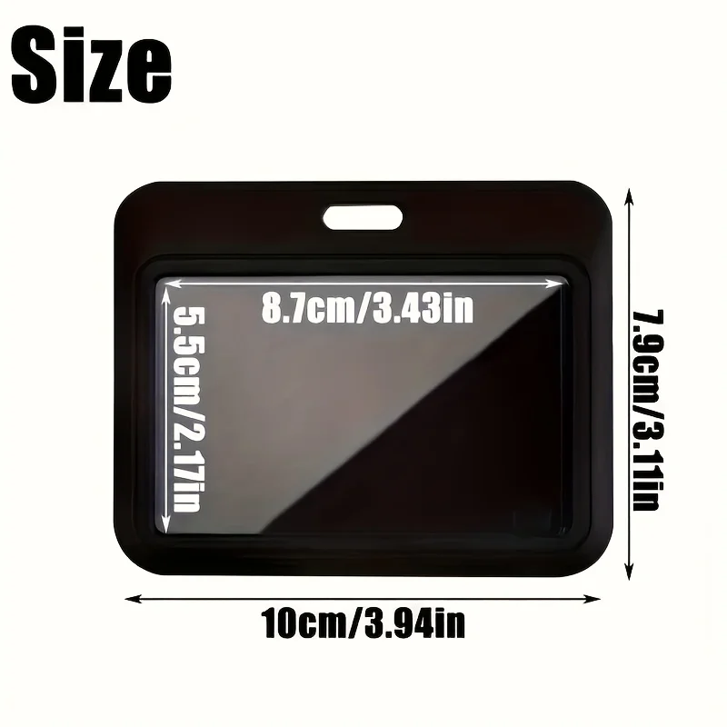 1pc Black Horizontal Slide Plastic ID Work Tag Card Case with Easy Pull Button Badge Reel Key Retractable Nurse Accessories