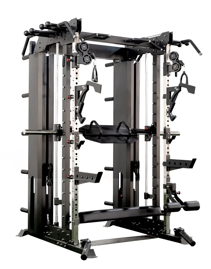 

High Quality Gym Equipment Squat Power Rack Integrated Training Machine Multifunction Trainer Gym Smith Machine