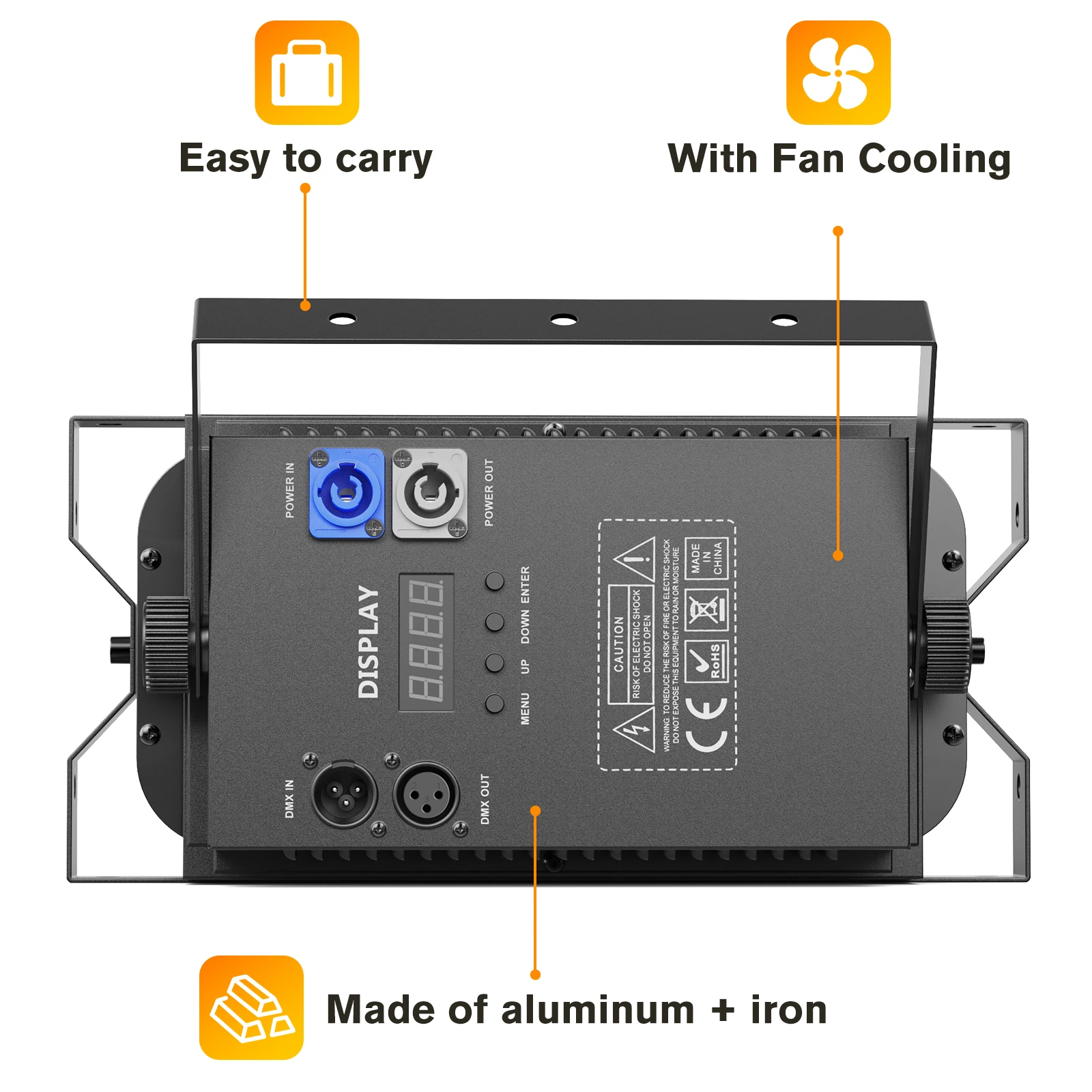 DayFlicker 4Pcs 200W 2 Head COB Audience Light (Splicing Models) COB Par Light DMX512 Sound Activated For Disco Party Wedding