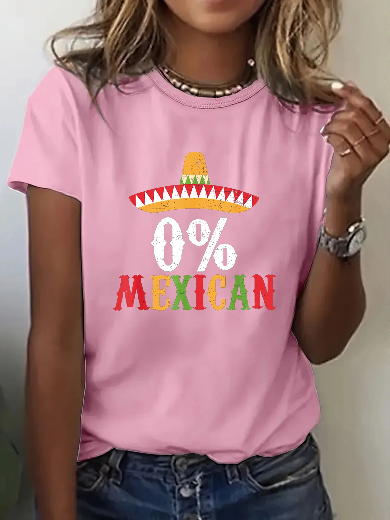 Sombrero Mexican Women T Shirt Summer Fashion Short Sleeved T-shirt Tee Tops Printed O-neck Casual T-shirt Women's Clothing