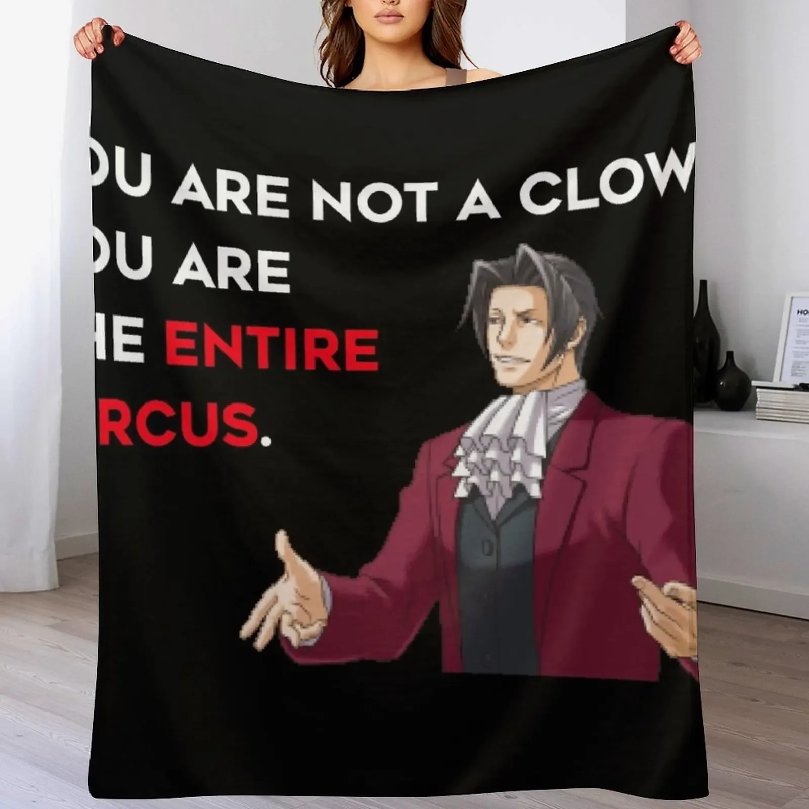 

Miles Edgeworth Entire Circus Quote Throw Blanket Hair Picnic warm for winter Luxury Blankets