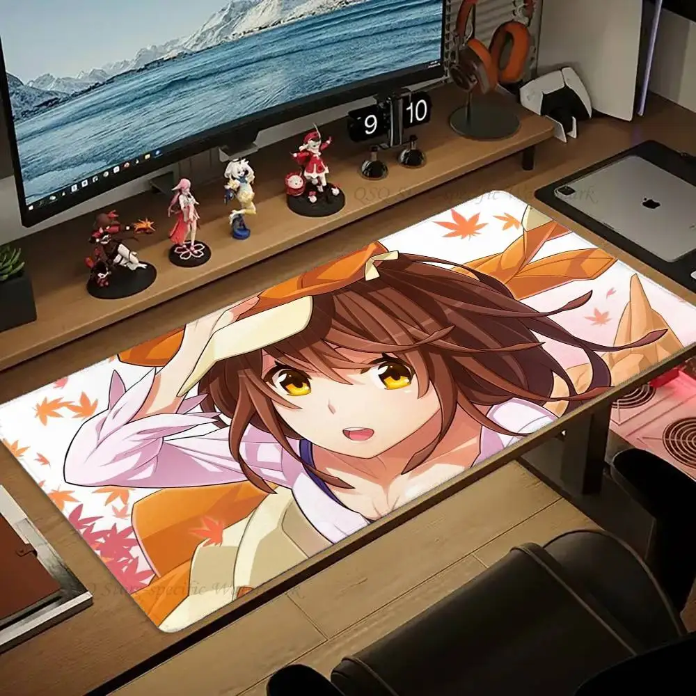 Sengoku Nadeko Anime Mousepad Non-slip Suitable For Office Computers Laptops E-sports Game Desk Mats XXL Keyboard
