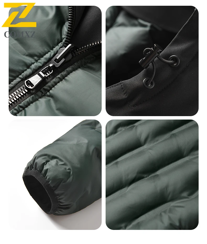 الرجال سترة قطن 2025 الاتجاه تنوعا على الوجهين ارتداء سميكة الدافئة مقنعين سترة معطف في الهواء الطلق عادية فضفاض سستة سترة قطن