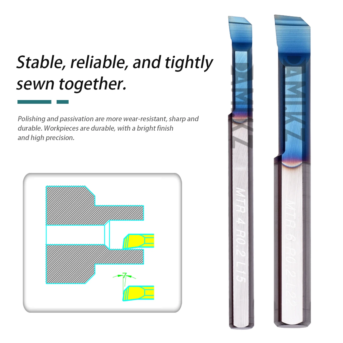 HRC65 Degree MTR Series Boring Tool MTR2/2.5/3/4/5/6/7/8 R0.1 L10 L22 Tungsten Steel Nano Blue Coated Small Aperture Boring Tool