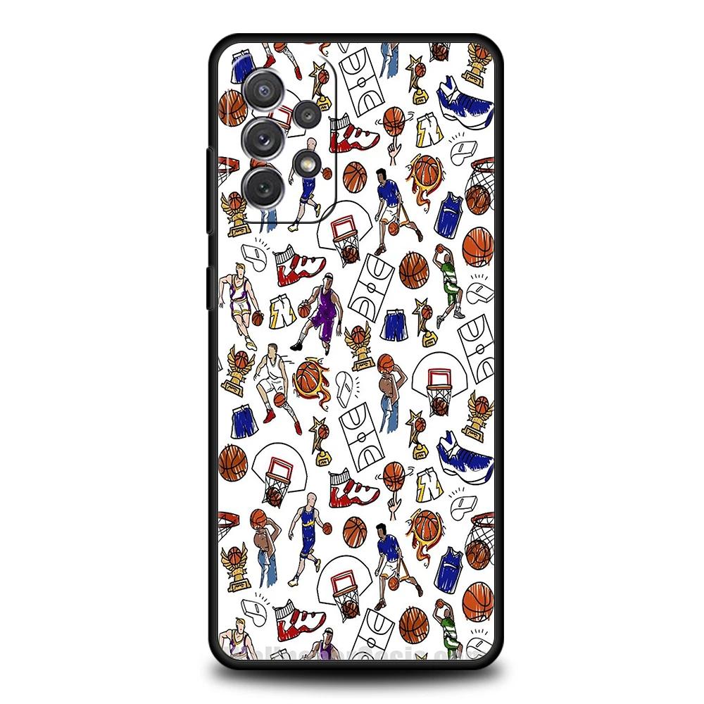 Football Sport Phone Case for Samsung Galaxy A15 A14 A25 A54 A34 A51 A71 A72 A73 A32 A52 A52S A11 A21S A31 A41 5G Soft Shell Bag