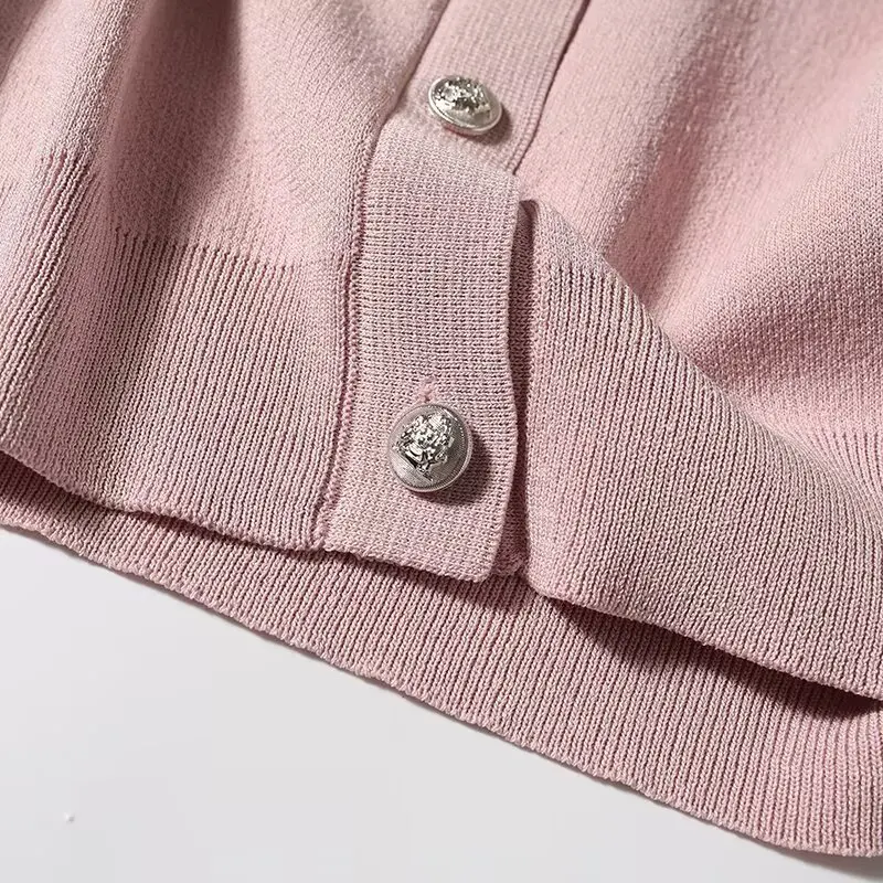 Commerce extérieur vêtements pour femmes 2025 automne nouveau style petit parfum style col rond à manches courtes pull tricoté