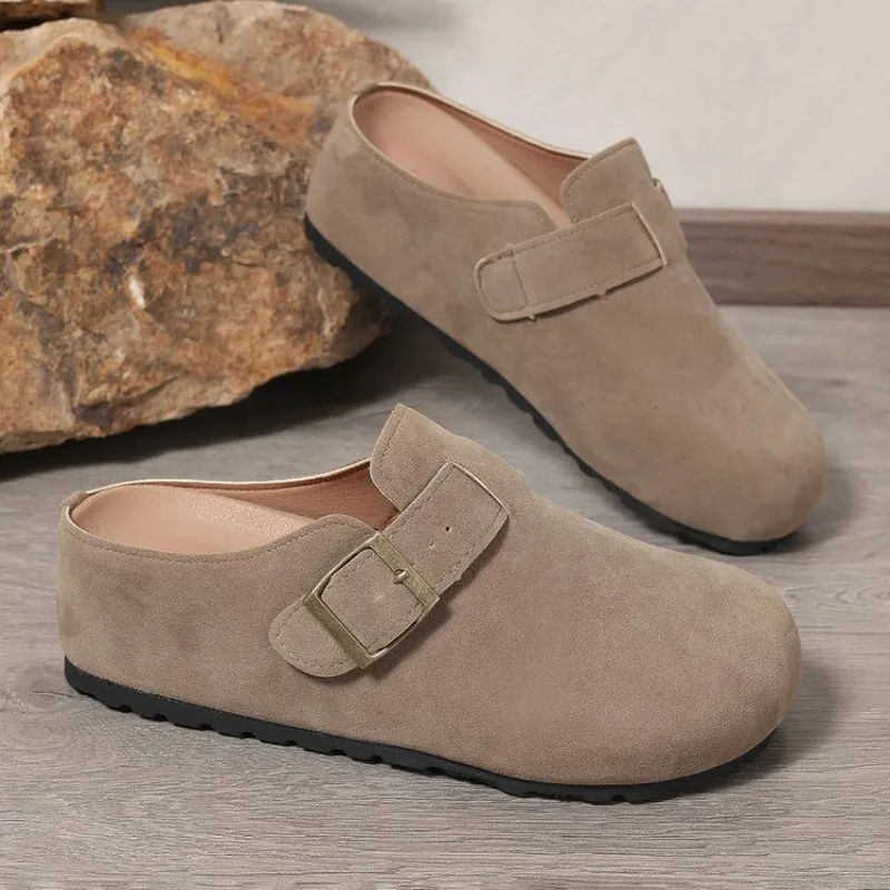 الشقق النعال النساء Slingback الصيف الجلد المدبوغ أحذية البغال مريحة الصنادل النسائية الجديدة 2025 فستان كاجوال الشرائح العلامة التجارية Zapatos De Mujer #2