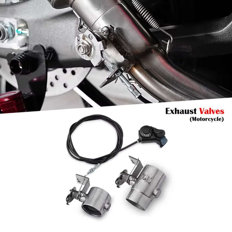 51mm Slip On Motorcycle Exhaust Pipe System Locomotive Sound Modify Gear Adjustment Valve Switch Second Generation
