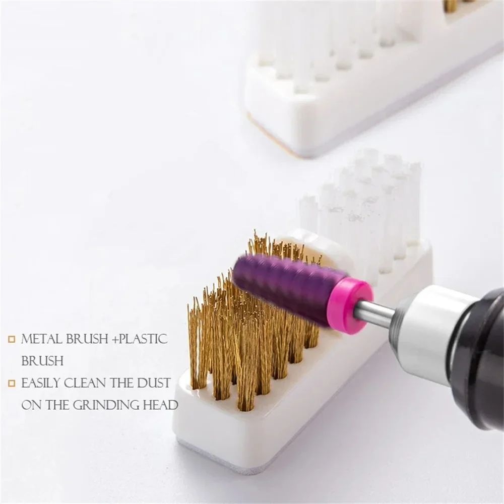 Nail Drill Bit Cleaning Brush Soft Bristles Dust Removal Tool Multifunctional Nail Bit Cleaner Brush Nail Polishing Head Brush gallery 5