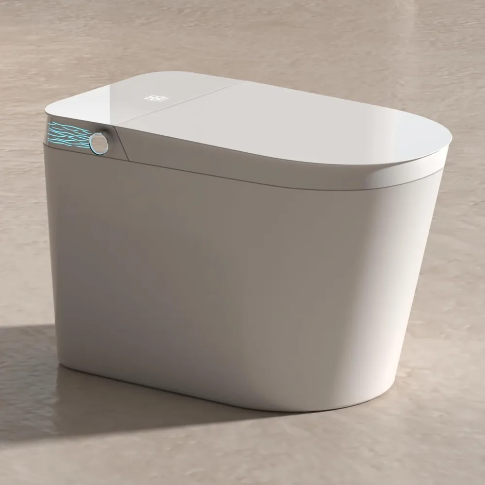 

Modern Smart Toilet with Bidet Built in, Auto Flush, Heated Seat, Warm Air Drying, Bidet Toilet