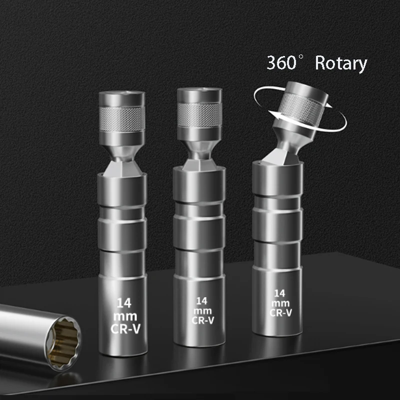 Magnetic Spark Plug Removal Tool Wrench 14/16mm Pull Out Spark Plug Socket 360° Rotary Heads Small Hand Installation Tool