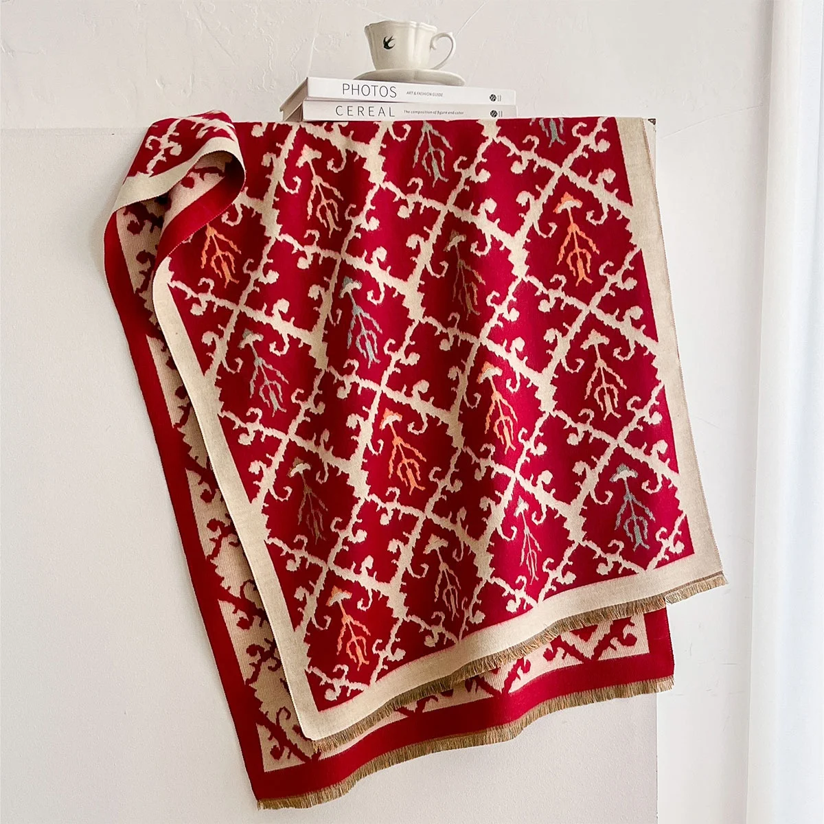Print Scarf Hijab Shawl Cashmere Bandana Pashmina Wrap, Graceful Stole Turban Headscarf Neckerchief Handkerchief Headband