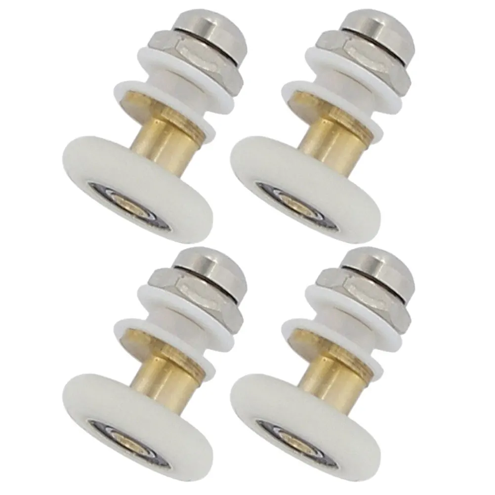 

4Pcs Bathroom Glass Sliding Door Rollers Sturdy Shower Door Runners Smooth Movement Easy Install Replacement for Sliding Shower