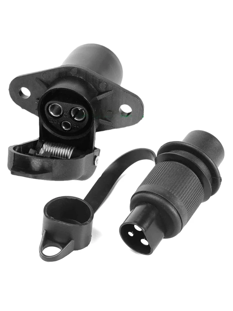 Connecteurs de prise de remorque enfichables, prise de tracteur, caravane électrique, camion, rond, 3 pôles, 3 broches, 12V