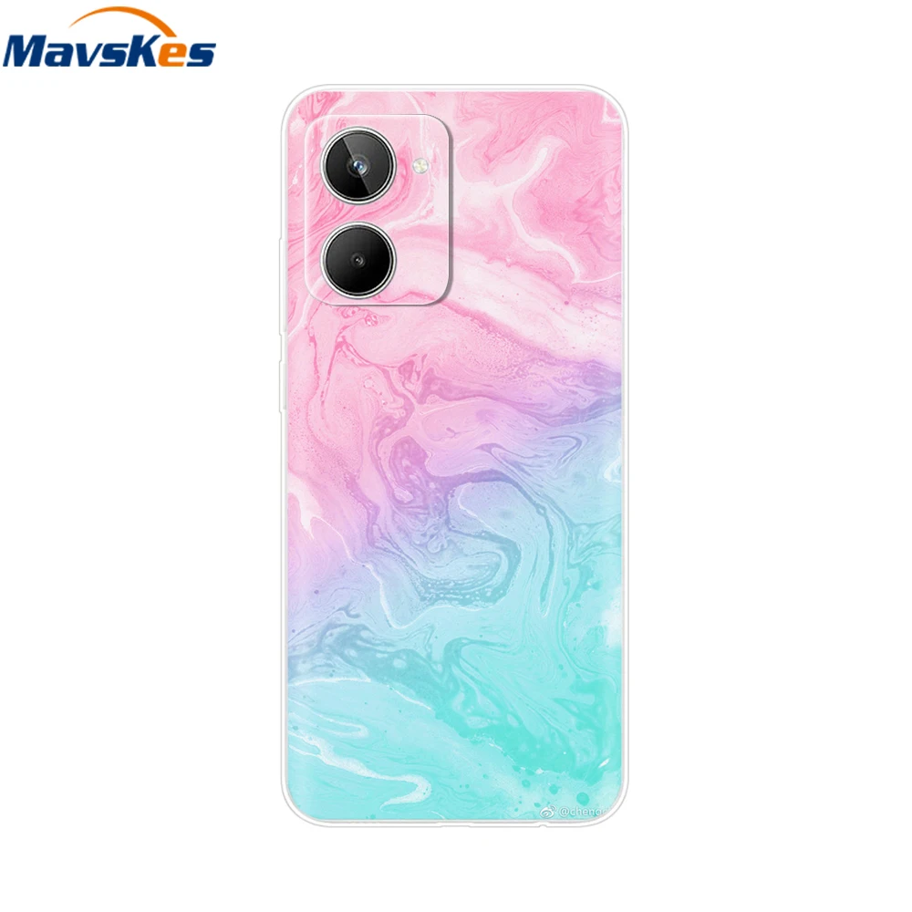 Etui na Realme 10 4G przezroczysty silikon TPU miękkie etui na OPPO Realme 10 etui na telefon Realme10 2022 Fundas odporne na wstrząsy kolorowe Coque