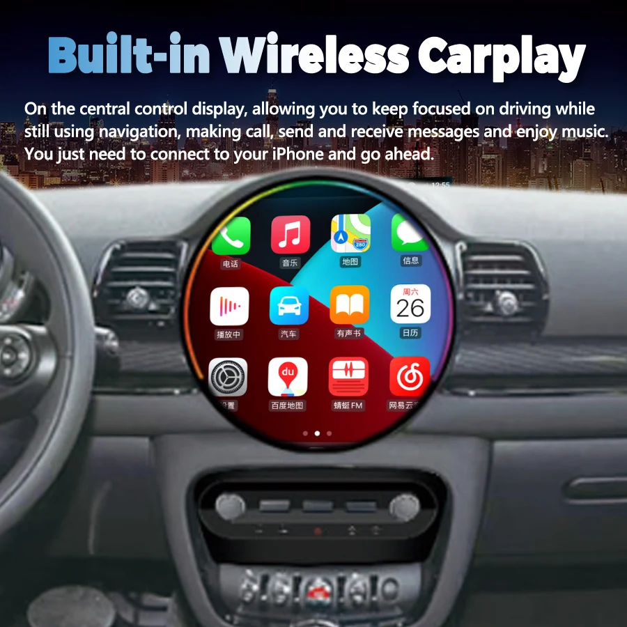 11.8inch Android Auto For BMW Mini One F55 Cooper F56 Clubman F54 2014-2020 Navi GPS Multimedia Player Carplay Stereo Audio DSP