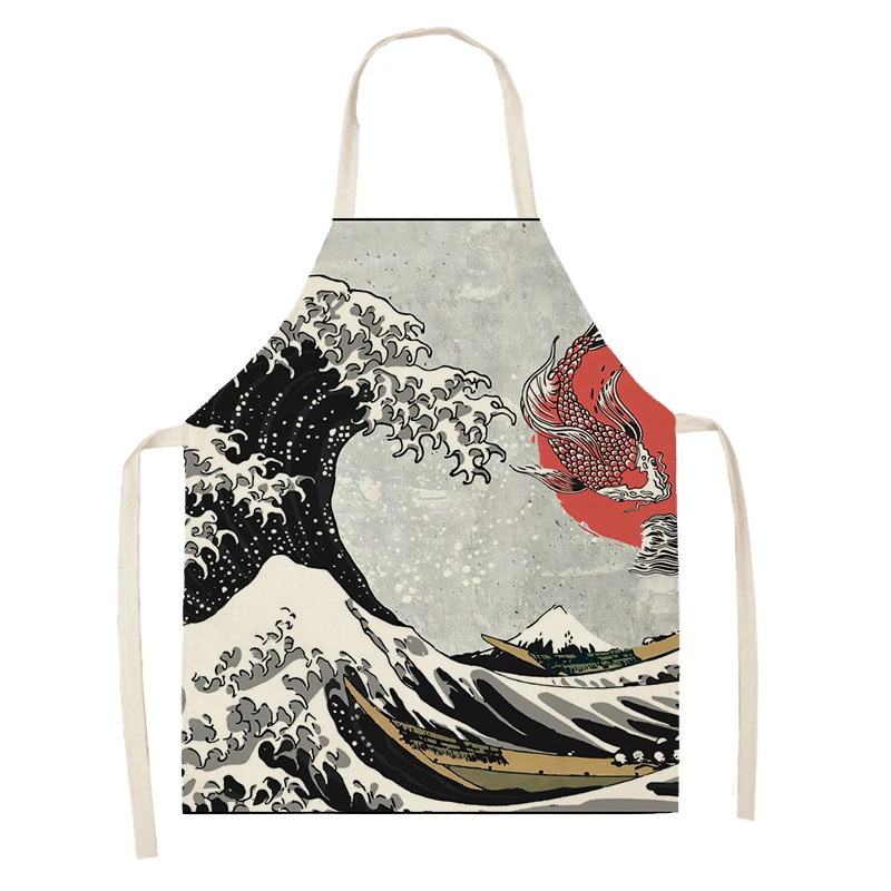 Women\'s kitchen apron Gorgeous patterns Restaurant chef barber barman apron Waterproof apron for menand child painting apron