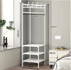 Floor Corner Rack Clothes Rack,Shoes Storage Shelves for living Room Jackets Coat hanging,Shoes Organization