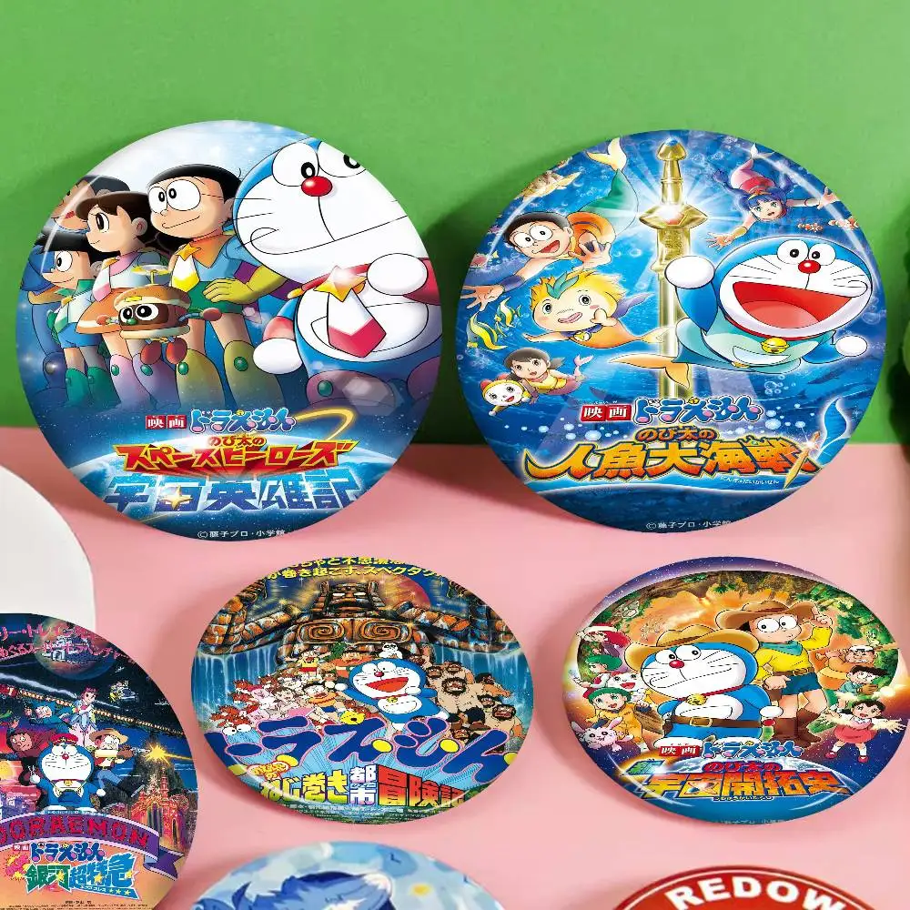

Cartoon D-Doraemon Soft Button Pin Bright Printed Icon Gift For Friends Badge Collar Brooch Lapel Pin Metal