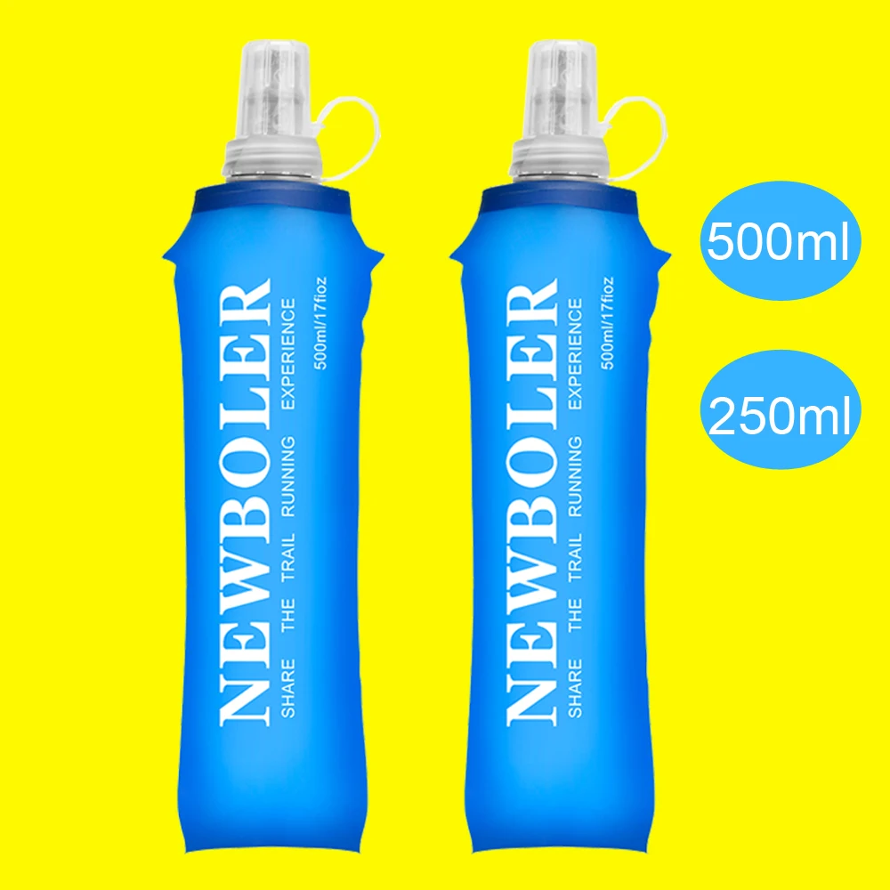 TPU 접이식 소프트 플라스크 물병, 스포츠 물병 가방, 접이식 물병, 러닝 캠핑 하이킹, 250ml, 500ml