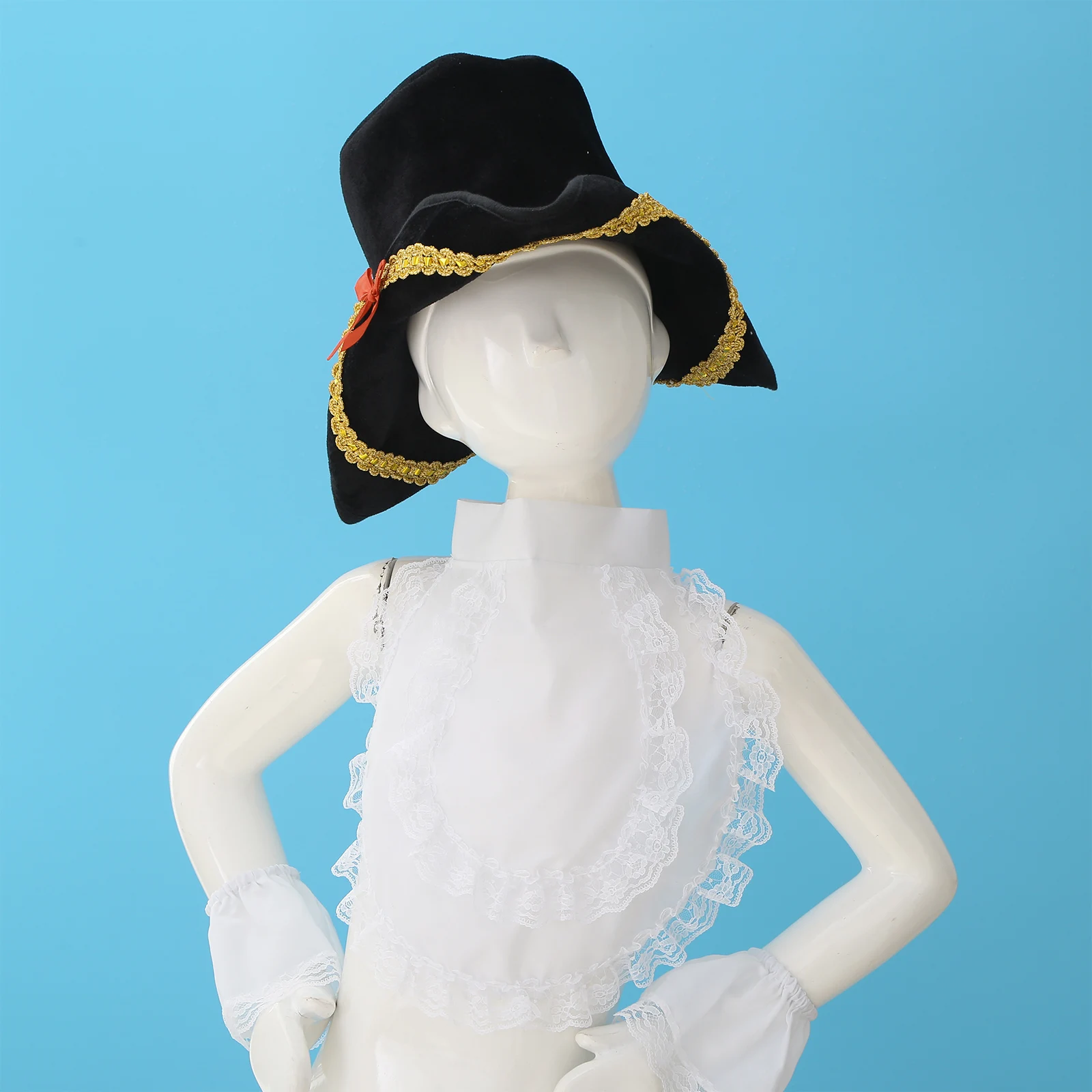 Festa presidente rendas plissado bib manga tricorne chapéu conjunto para george washington cosplay traje histórico colonial roupa crianças