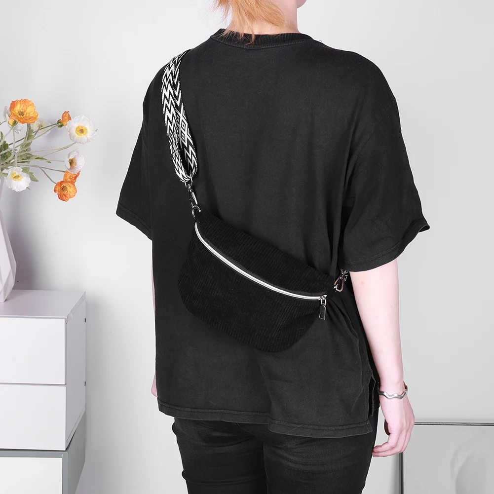 

Сумка через плечо для мужчин и женщин, вельветовая однотонная сумка с регулируемым широким ремнем, сумка-кроссбоди на молнии, поясная сумка для путешествий и тренировок