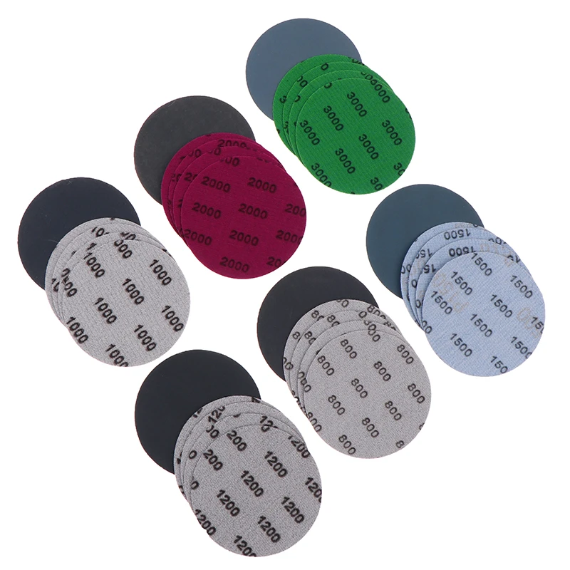 30Pcs 3 Inch 75MM Sanding Paper Set 800-3000 Grit Wet Dry Sanding Discs Hook Loop Sandpaper Abrasive Tools Fit For Metal Wood