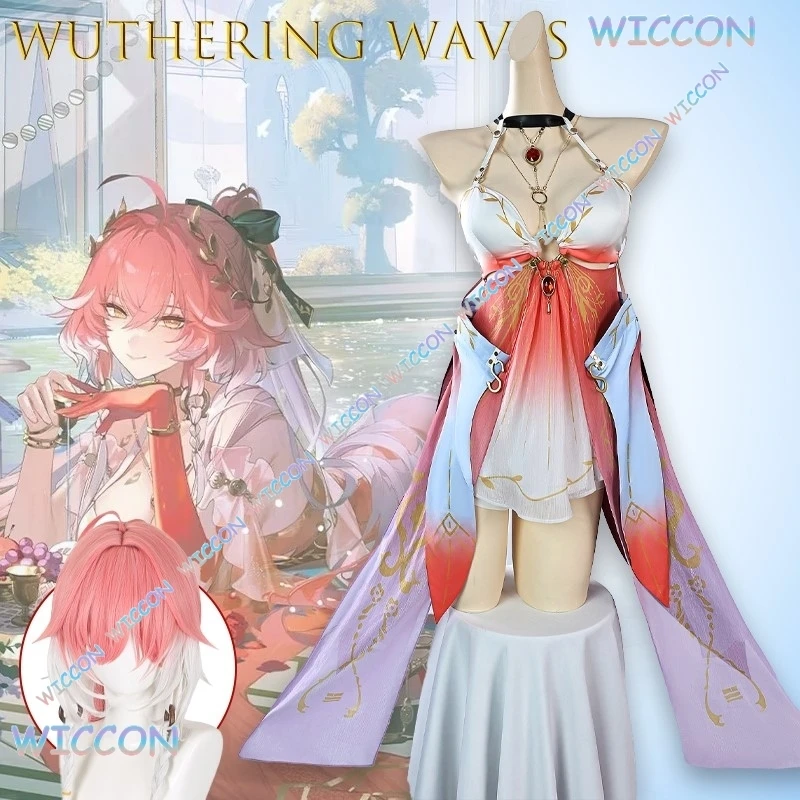 

Wuhu/Wuthering Waves Changli Косплей Костюм Купальник Новая кожа Аниме Летний наряд Сексуальная униформа Парик Вечеринка Ролевая игра Хэллоуин