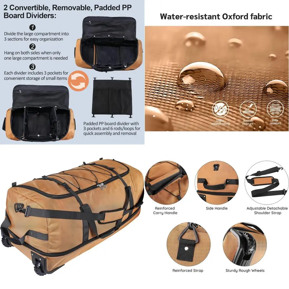 

Расширяемая складная спортивная сумка с мягкими краями, 110–140 л, с 2 колесами, упаковочная ручная кладь на колесиках, с несколькими карманами и отделениями, C