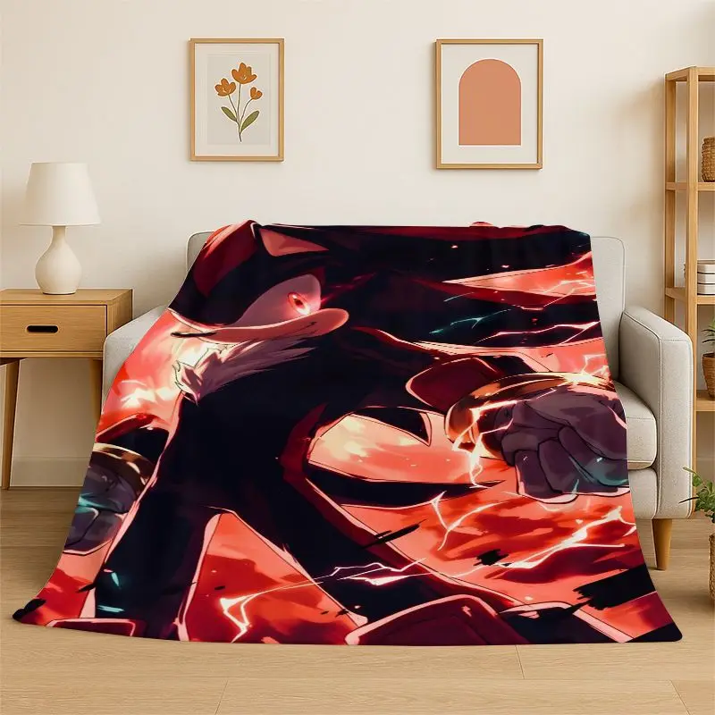 Classic Game S-Sonic Cartoon Soft Flannel Throw Blanket,Cozy Blanket for Bed,Couch,Sofa,Bedroom,Living Room,Travel,Picnic kids