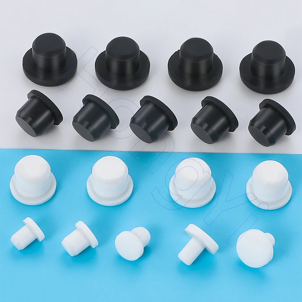 2mm - 14mm Solid Black/White Silicone Rubber Stopper Plug Sealing Cap Dust Plugs,Inserts Bungs End Cap