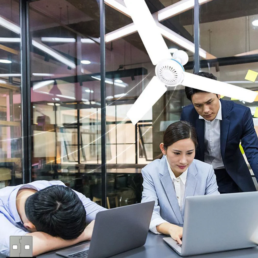 

3 Blades Usb Hanging Fan Portable Ceiling Fan For Home Office Dorm Camping Outdoor Use Compatible With Power Bank Laptop