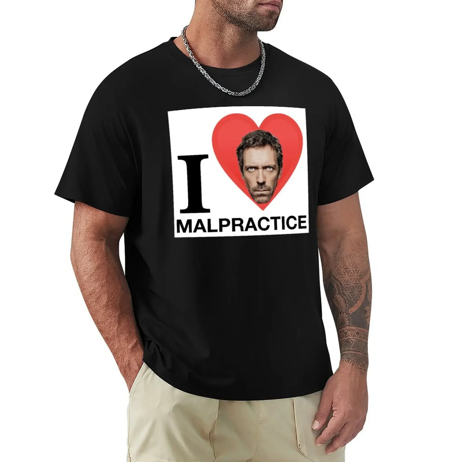 House malpractice enthusiast merch Shirt Short sleeve tee plus size tops customs oversized t shirt men heavyweight Round Collar