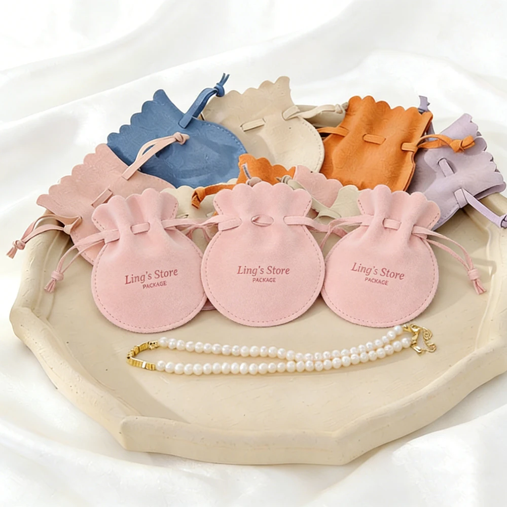 

50/100 шт. подарочные мешочки из микрофибры с индивидуальным логотипом для ювелирных изделий: колец, серег, брелоков, ожерелий, подвесок, пусет, монет