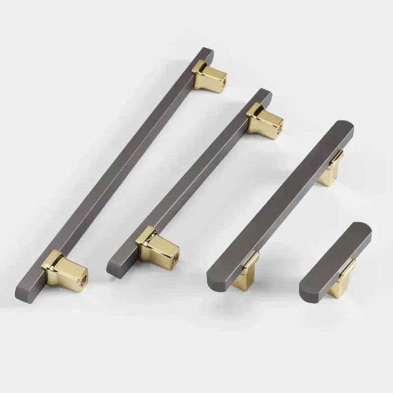 Moderne nordische graue gerändelte Schrankgriffe, leichte Luxus-Schubladengriffe für Möbel, Küche, Schublade, Schrank, Türbeschläge