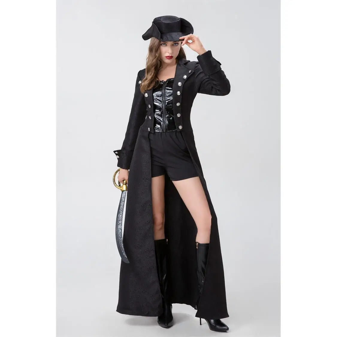 Manteau Vintage d'halloween médiéval pour femmes, Costume de spectacle fendu, nouveau jeu sur scène, ow officiel ethnique Jaet pour femmes
