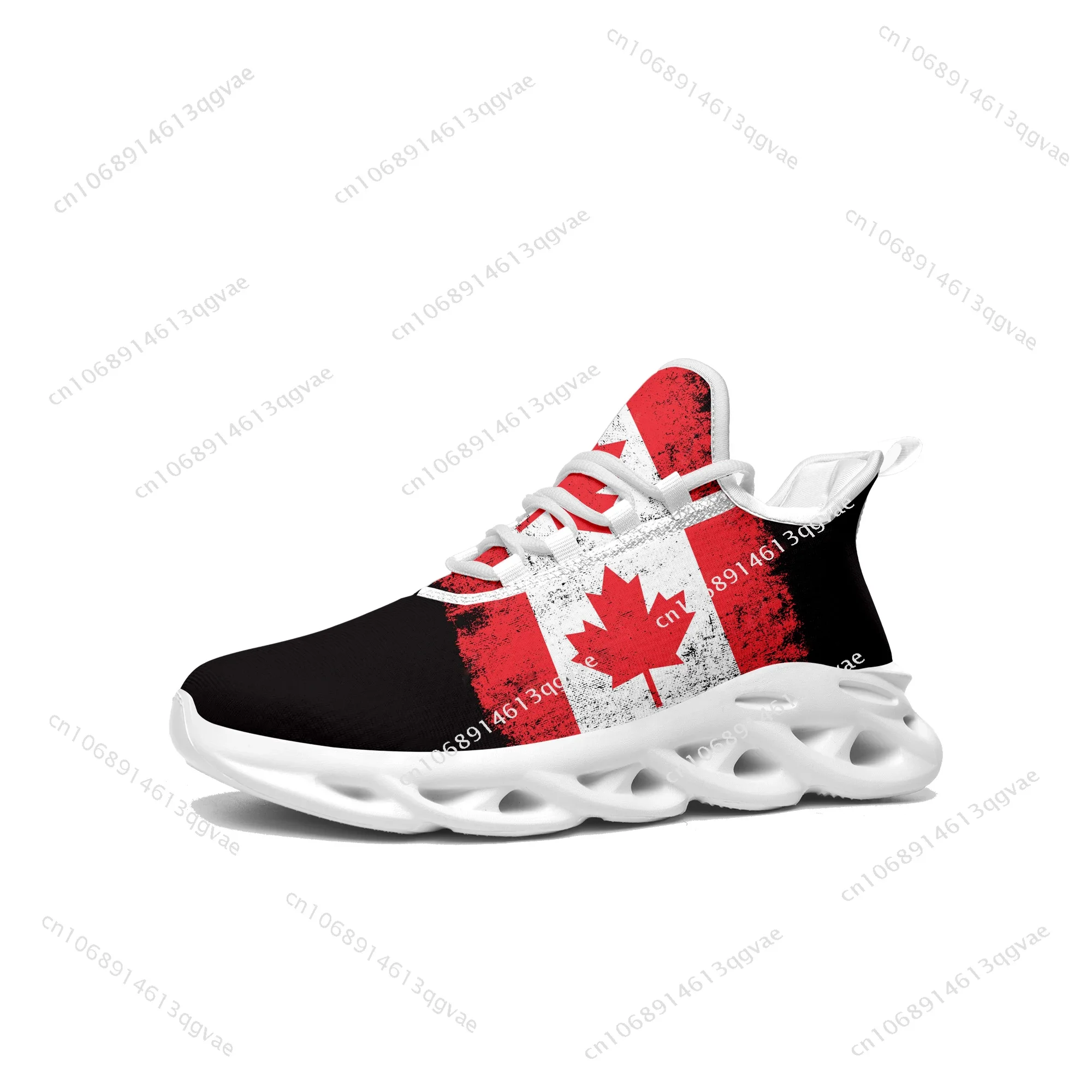 Canadian Flag Flats Sneakers Mens Womens Canada Sports Running High Quality Sneaker Lace Up Mesh Footwear Tailor-made Shoe White