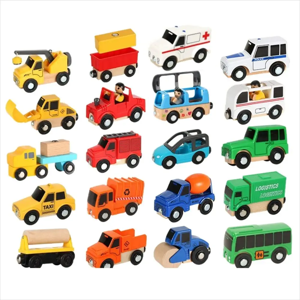 Vehicles Track Magnetic Train Toys Locomotive Toy Combinations Wooden Magnetic Train Model Car Train Model Railway Track Cars