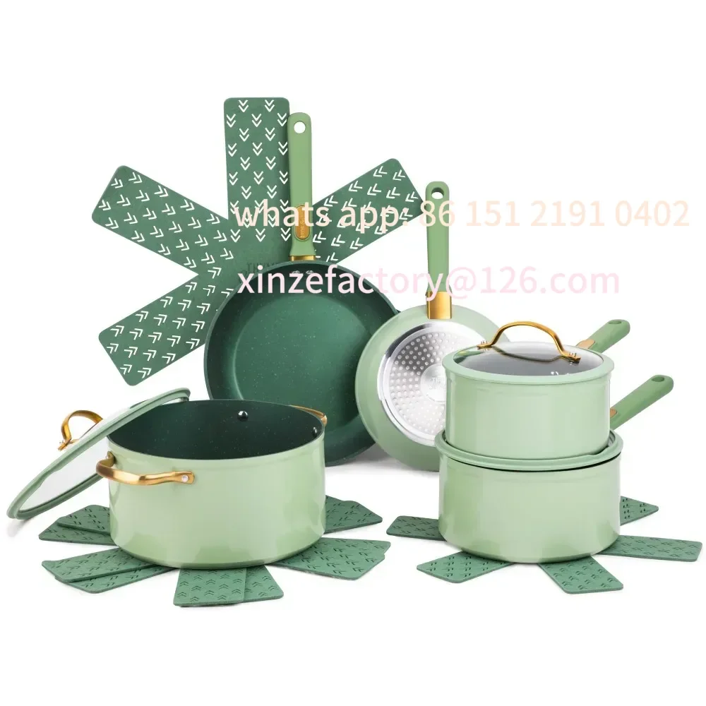 Customizable Thyme & Table Nonstick 12-Piece Granite Cookware Set