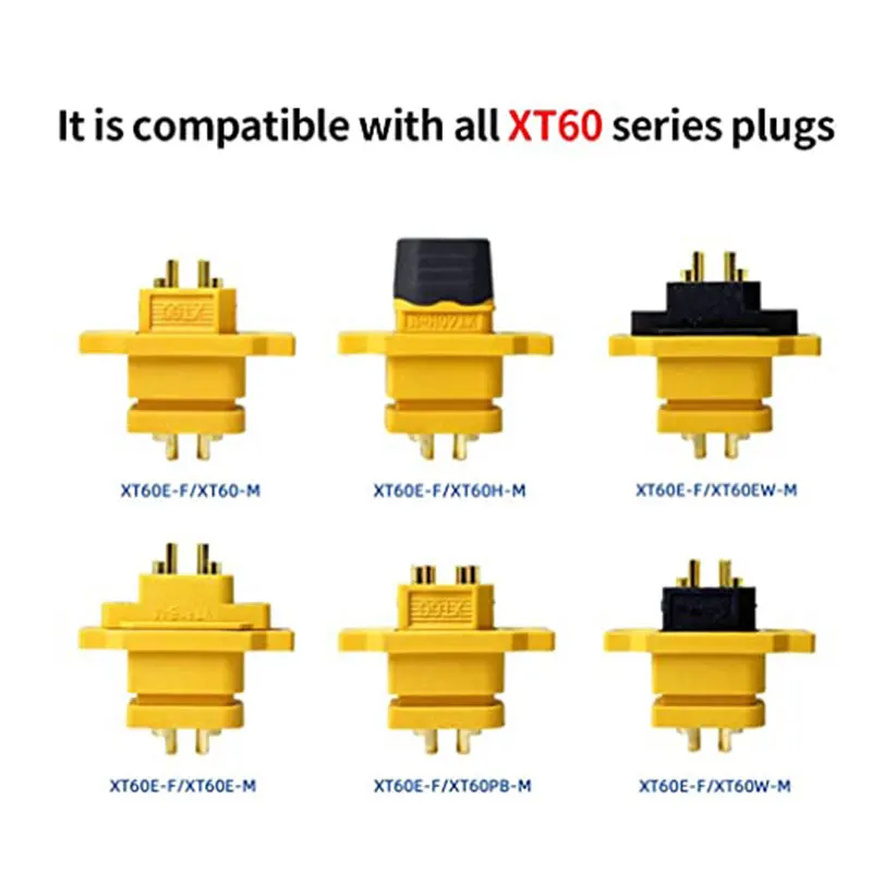 10pcs Amass XT60E-F Female Plug Large Current Gold/Brass Ni Plated Connector Power Battery Connecting Adapter for DIY RC Model