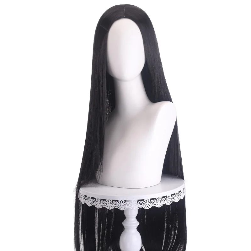 Long Straight Cosplay Wig Centre Parting Central Split Blond Pink Red Purple Heat Resistant Synthetic Hair Wigs image 2