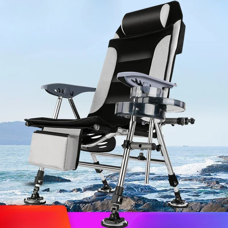 European Style Multifunction Fishing Chair Portable Modern Lightweight Folding Fishing Chair Outdoor Furniture Sedia Pesca FYFC