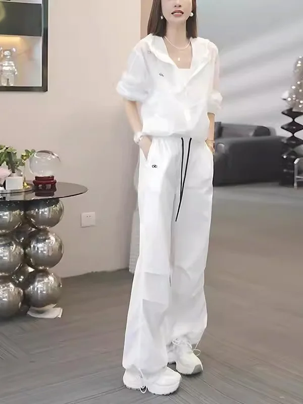 

Casual Sportswear Set Women's Lightweight Summer New Style Loose Fit Sun Protection Two-Piece Suit Korean Fashion Long Sleeve...