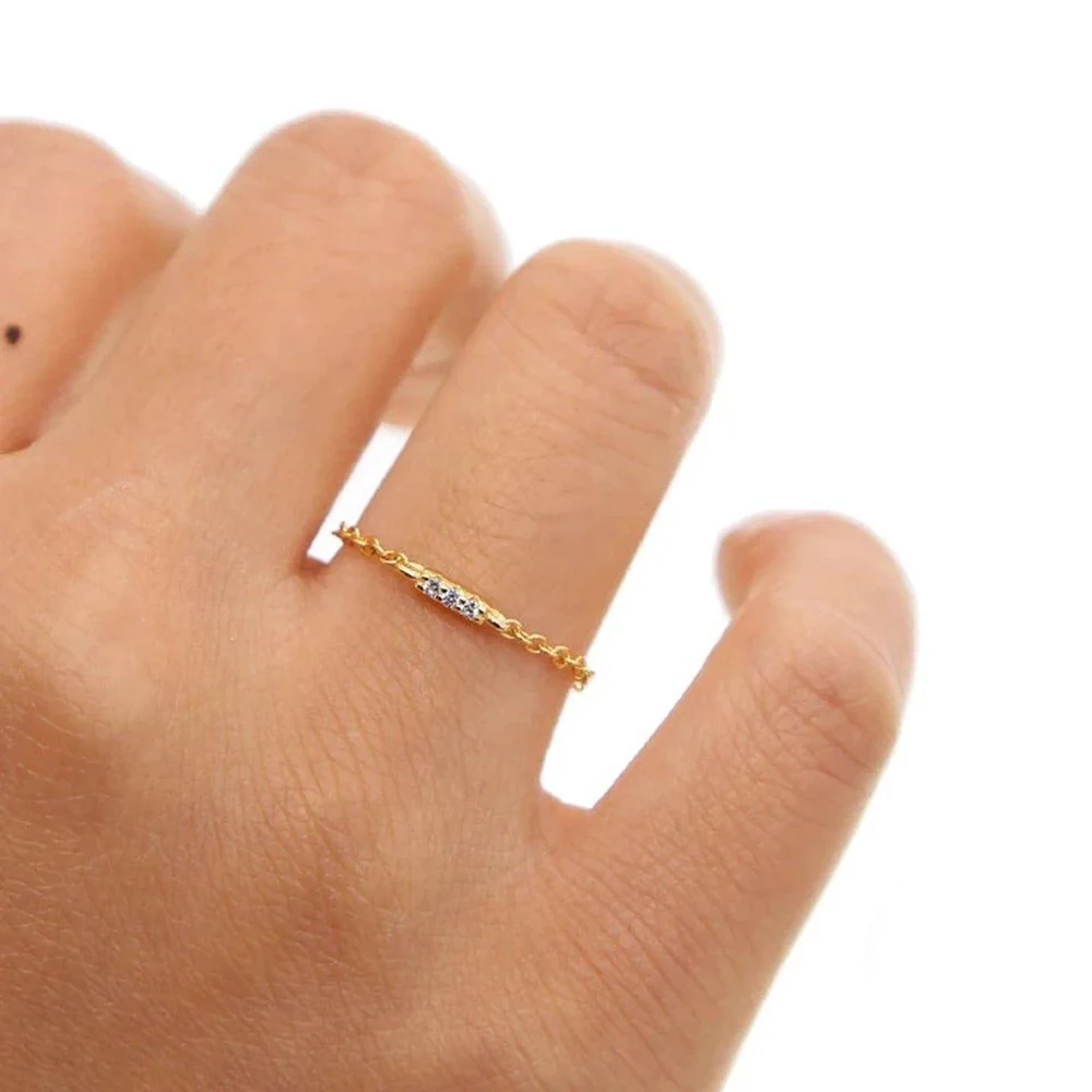 CANNER-Bagues ajustables rondes en argent regardé 925 pour femme, lien en pierre claire, CZ transparent, bague de mariage, cadeau de bijoux