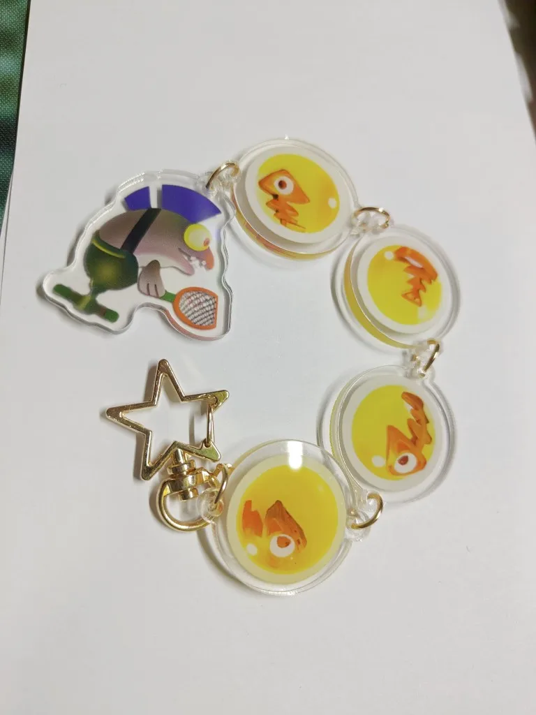 Game Splatoon 3 Keychain Golden Salmon Roe And Fish Egg Pendant Keyrings Backpack Cosplay Props Fans Birthday Gift